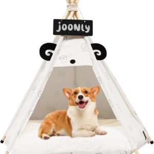 HOMCENT Portable Pet Teepee with Thick Cushion for Small Dogs and Cats,Washable Pet Bed, 50 x 50 x 60 cm