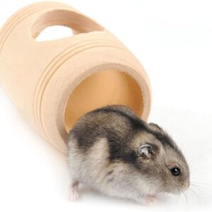 ANCLLO Natural Wood Hamster Tunnel Tubes Hideout for Syrian Hamsters Mice Rats or Other Small Animals