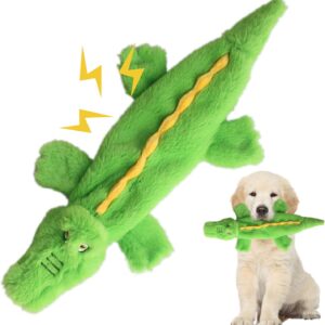 Fadcaer Push Dog Toys, Dog Squeak Toys No Stuffed Crocodile Dog Toy Soft Dog Chew Toys for Boredom Interactive Puppy Teething Toy Stuffingless Dog Gift Toys for Small, Medium, Large Pet Dogs（42cm）