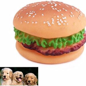 HK Online 2 x Meaty BURGER DOG CHEW TOY -PET Teething Toy, Build Strong Teeth & Gums, Dental DOG Training Toy (2 x BURGER Chew)