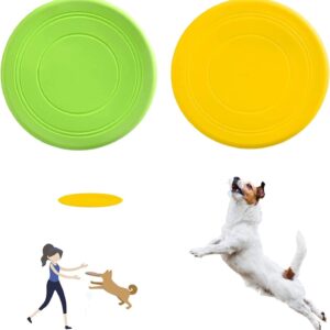 JEOPKO 2Pcs Dog Frisbee, Dog Frisbee Indestructible Frisby, Dog Frisby, Frisbee Dog Toy, Frisbee Ball Pet Toy, Dogs, Dog Training Toys, Self Moving Dog Ball Toy.