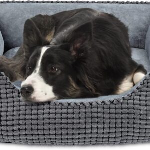 JOEJOY Dog Bed Medium Washable 25in, Super Soft Pet Beds and Cosy Plush Dog Bed for Dogs, Cats, Kittens and Puppies, 64 * 53 * 20CM