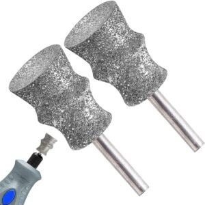 KITGUARD Diamond Dremel Dog Nail Grinder Bits for Rotary Tool-1/8'' Dremel Dog Nail Grinder Attachment-Pet Nail Grinder Bit Work for Animals Nail Care 2-Pack (Large B)