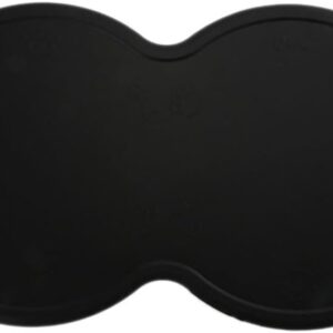 LAWALEISHE Dog Cat Bowl Mat,Black Feeding Bowls Mat for Dogs Cats,Non Slip and Waterproof Silicone Pet Food Mat,Feeding Mat for Food and Water Bowls,Washable & Easy Clean