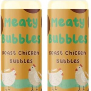 Meaty Bubbles Bubbles For Dogs MULTIPACK x 2, Dog Toys, Pet Bubbles Blowing Bubbles, Pet Toys, Dog Interactive Toys, Birthday Gifts For Dogs NON TOXIC, VEGAN FRIENDLY ((ROAST CHICKEN PACK OF 2))