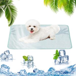 PLUSHCEWT Dog Cooling Mat,70 * 50 cm Self Cooling Mat for Dogs,Non-slip Dog Cooling Pad Cool Bed Mat for Dogs Pet Cooling Sleeping Mat Reusable Pet Cooling Mat for Dogs and Cats (Leaves)
