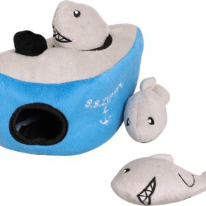 Pet Brands Hide & Seek Shark Brain Training Interactive Plush Pet Toy