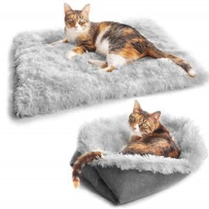 Sunydog Cat Blanket Pet Blanket Cat Beds, Washable Cat Blanket, 2 in 1 Convertible Cat Blankets for Indoor Cats, Warming Comfortable Cat Bed Blanket Cushion for Small Dogs and Cats (Gray)