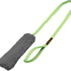 Tug-E-Nuff Faux Rabbit Fur Squeaky Chaser | Durable Dog Tug Toy with Extra Long Handle | Ideal for Interactive Dog Training | Made of Tough Faux Fur | Puncture Proof Squeaker | 118cm (46.5inches)