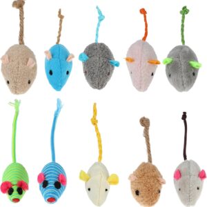 10 Pack Cat Mice Toys Catnip Toy Cats Mouse Plush Cat Toys Interactive Toy Catnip-Filled Mice Toys Biting Toys for Cats For Indoor Cats Realistic Design 10 Color