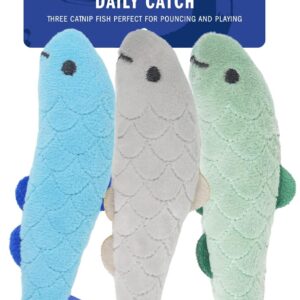 Rosewood Battersea Daily Catch, Catnip Toy For Cats & Kittens, Grey, Blue, Green