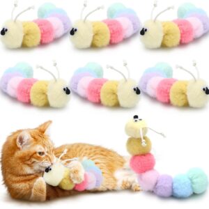 Syhood 6 Pcs Catnip Toys Interactive Caterpillar Toys for Cats Caterpillar Fidget Toy 7.9" Multicolor Natural Catnip Toys Simulation Caterpillar Fake Worm for All Age Cats Cute Fluffy Kitten Toy