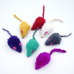 TOSSPER 5pcs False Mouse Pet Cat Toys Cheap Mini Funny Playing Toys for Cats Kitten Size 5 * 2cm Mixed Color